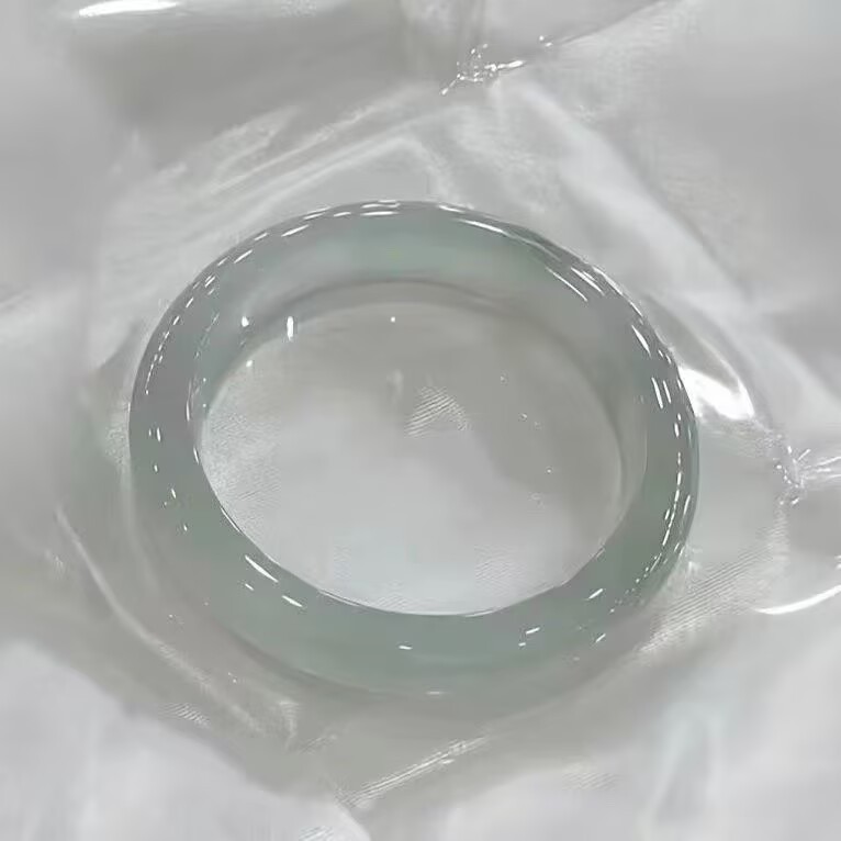 处理翡翠手镯冰种晴水白月光正圈玉镯新款玉镯子女送礼生日礼物
