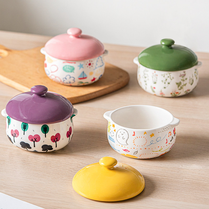 西比尔陶瓷炖盅一人食蒸蛋碗带盖耐高温家用炖甜品双耳碗宝宝辅食,厨房/烹饪用具,炖锅/炖煲/汤煲,淘宝优惠券,粉丝福利购,淘宝优惠卷