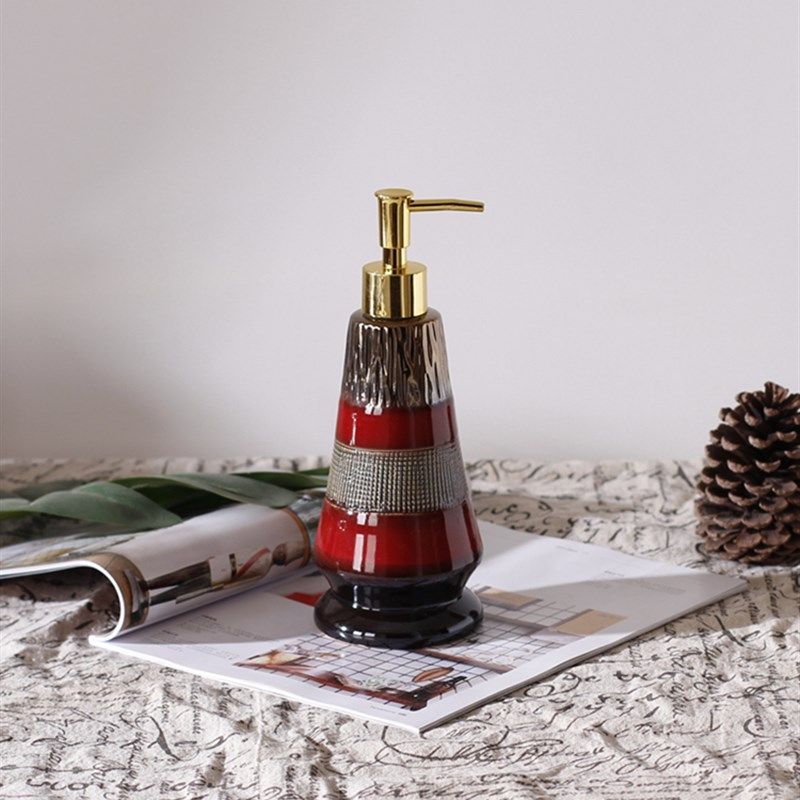 复古风陶瓷分装瓶中式按压洗手液洗发水沐浴露家用民宿酒店空瓶子