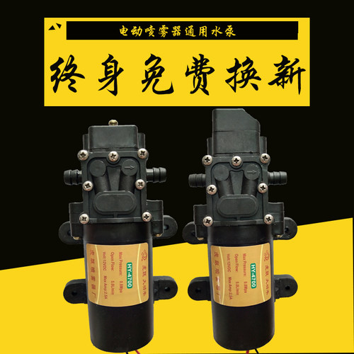 虎跃电动喷雾器水泵12v电机高压大功率双泵小隔膜泵浇菜农用打药