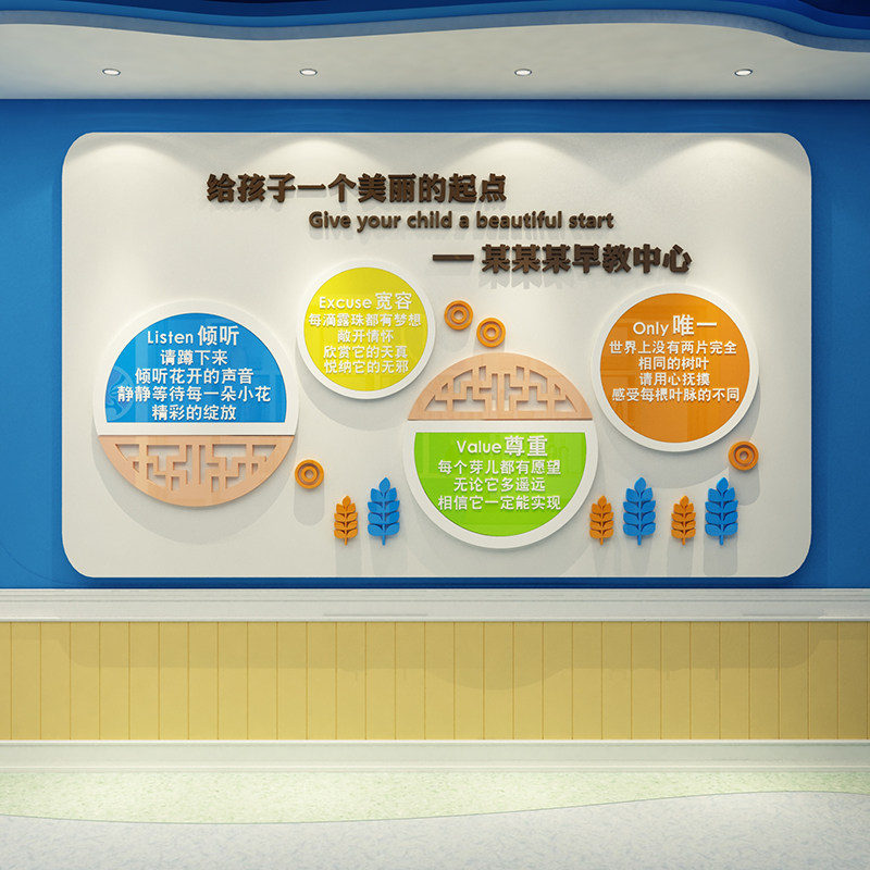 幼儿园墙面装饰培训机构托管班文化主题贴纸环境创布置材料教室育,家居饰品,软装墙贴,淘宝优惠券,粉丝福利购,淘宝优惠卷