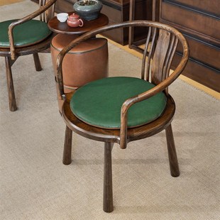 【乾坤主人椅】休闲椅转转椅老榆木茶室客厅休闲椅圈椅扶手椅实木