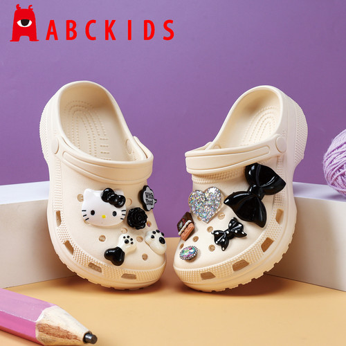 ABCKIDS新款女童洞洞鞋软底防滑