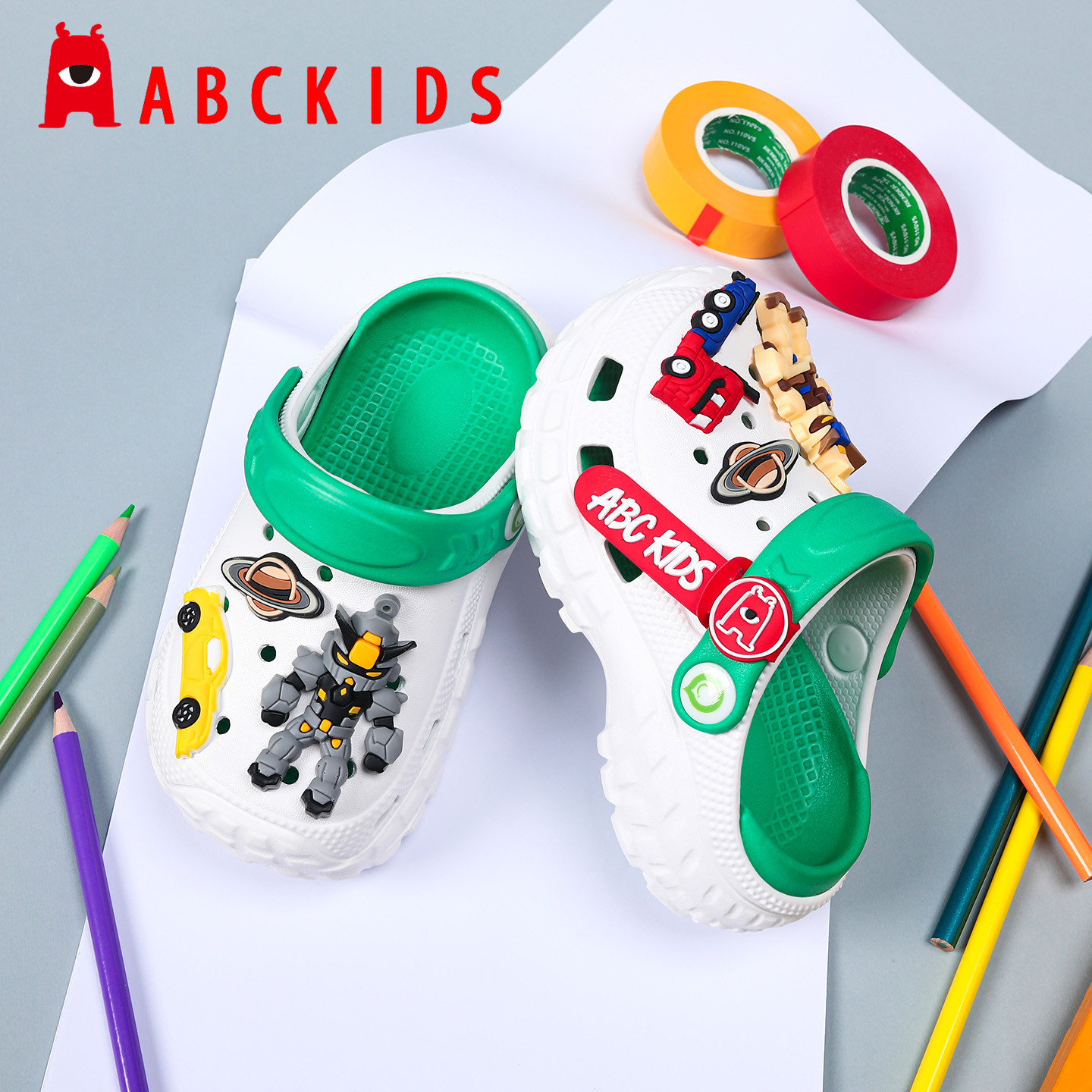 ABC KIDS儿童洞洞鞋男童防滑凉鞋夏季外穿沙滩鞋新款男孩凉拖鞋