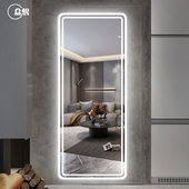 众想带灯穿衣镜壁挂家用全身镜子led智能试衣镜玄关装 饰镜发光镜