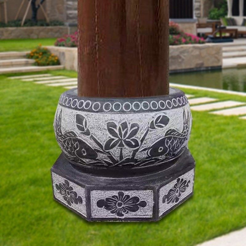 石雕柱墩仿古柱鼓墩青石柱墩底座石墩子空心石柱础柱顶石,家居饰品,石雕,淘宝优惠券,粉丝福利购,淘宝优惠卷