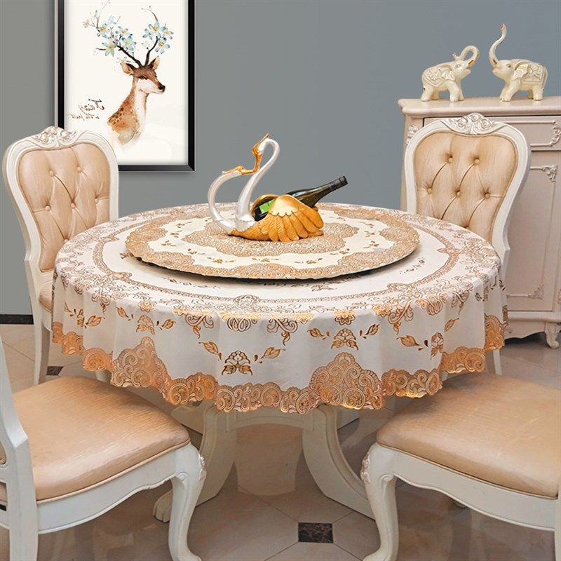 双层圆桌餐布桌布PVC防水防油免洗家用圆餐桌垫欧式圆形塑料台布,居家布艺,桌布,淘宝优惠券,粉丝福利购,淘宝优惠卷