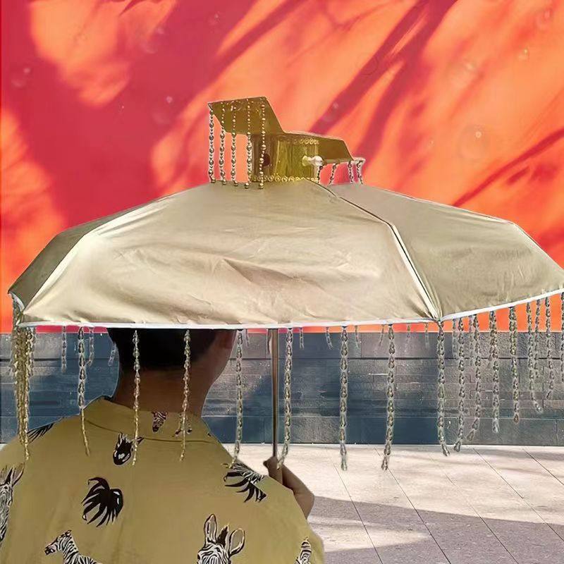 飞恋伞厂吾皇的雨伞创意新奇搞笑炫酷遮阳伞雨伞学生黑胶抗UV