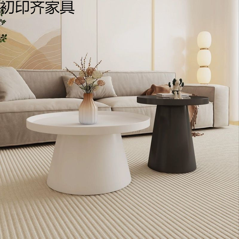 茶几小户型出租房公寓客厅家用铁艺床头柜边几大小圆高低组合茶几图片