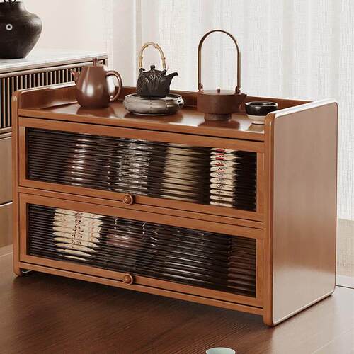 茶具茶杯置物架桌面杯子茶壶水杯防尘收纳架子茶桌桌上小型博古架