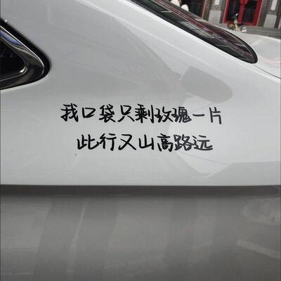 汽车贴纸小尖尖歌词口袋祇剩玫瑰一片此行山高路远薛之谦1453抖音