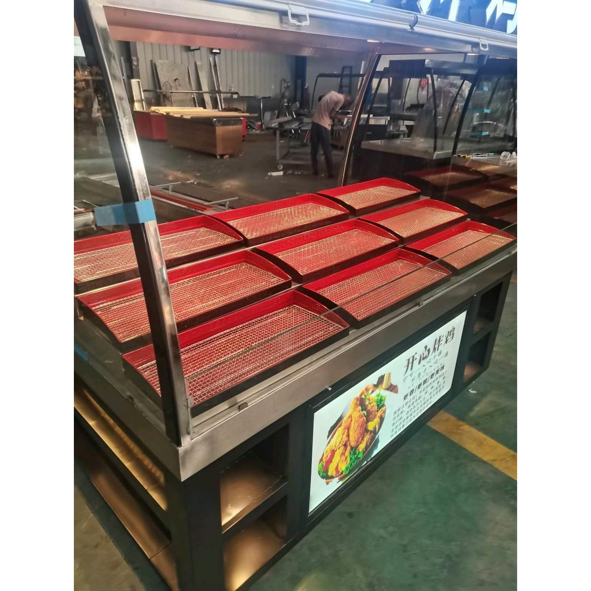 定做脆皮炸鸡保温展示柜炸鸡皇后烤鸭保鲜柜明档超市熟食卤菜柜台