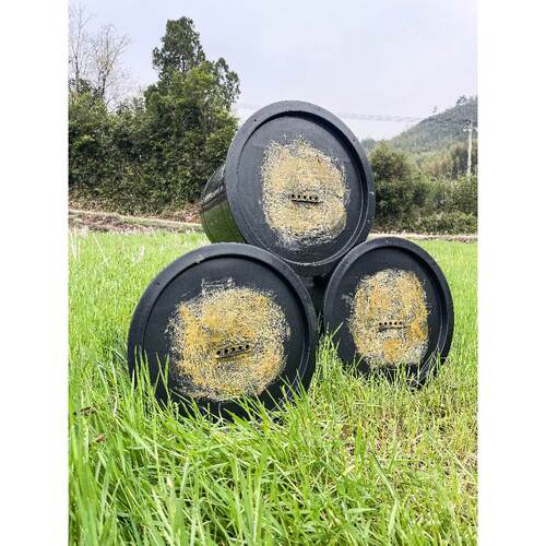 户外诱蜂桶加厚中蜂带盖刷蜡诱蜂桶涂蜡黑色圆形塑料诱蜂专用桶