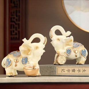 泰国客厅吸水对象大象招财一对象摆件摆设小家居工艺品装饰品小象