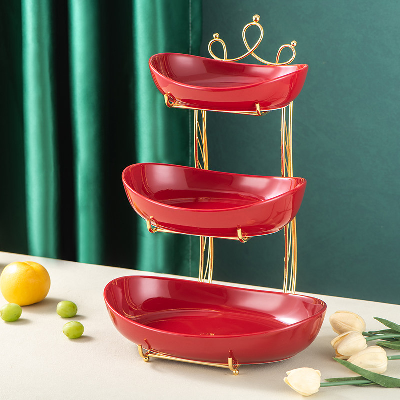 结婚红色干果盘糖果盒婚礼喜糖客厅双层陶瓷水果盘零食盘婚庆用品,餐饮具,果盆/果盘/果篮,淘宝优惠券,粉丝福利购,淘宝优惠卷