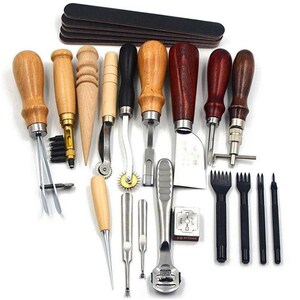 利得DIY皮革工具套装18件套手工钱包皮具手缝入门套装皮革皮艺10