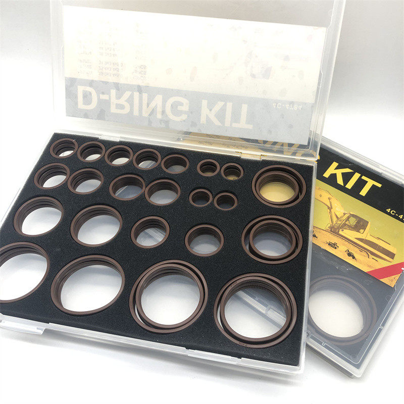 卡特挖机方型圈D圈氟胶1P3700 3709扁油封密封件管头O型圈修理盒