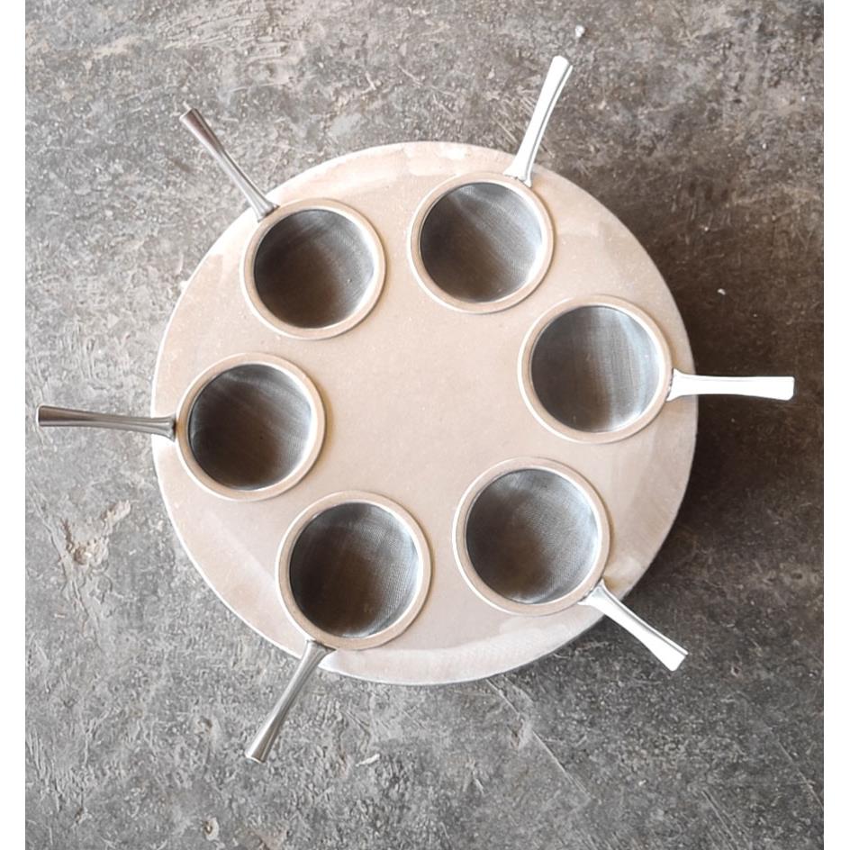 普洱龙珠茶制作蒸茶台 六孔龙珠蒸桶 蒸筒 手工制茶工具 不锈钢