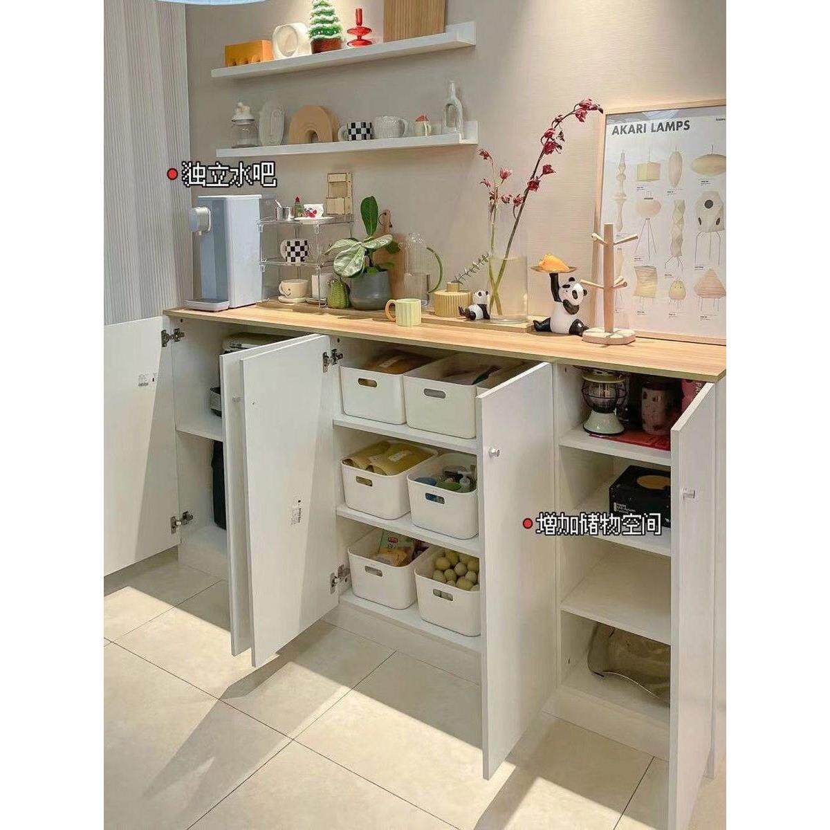 厨房餐边柜沙发边柜办公茶水柜子靠墙储物柜客厅玄关柜简易鞋柜架