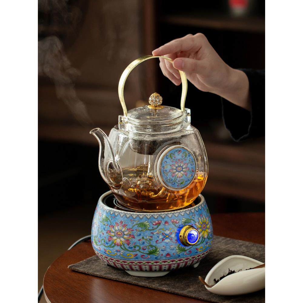 敬廉 电陶炉煮茶器玻璃黑茶煮茶壶烧水壶泡茶专用自动蒸汽煮茶炉