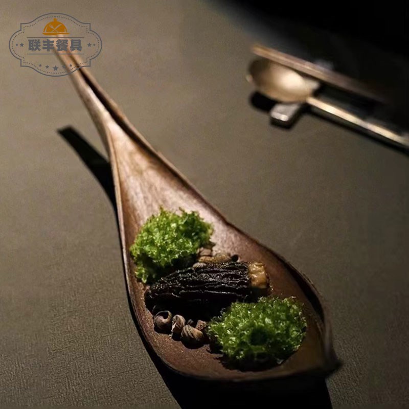 餐厅创意菜摆盘装饰托盘法餐分子料理位上不规则叶子盘西餐甜品盘