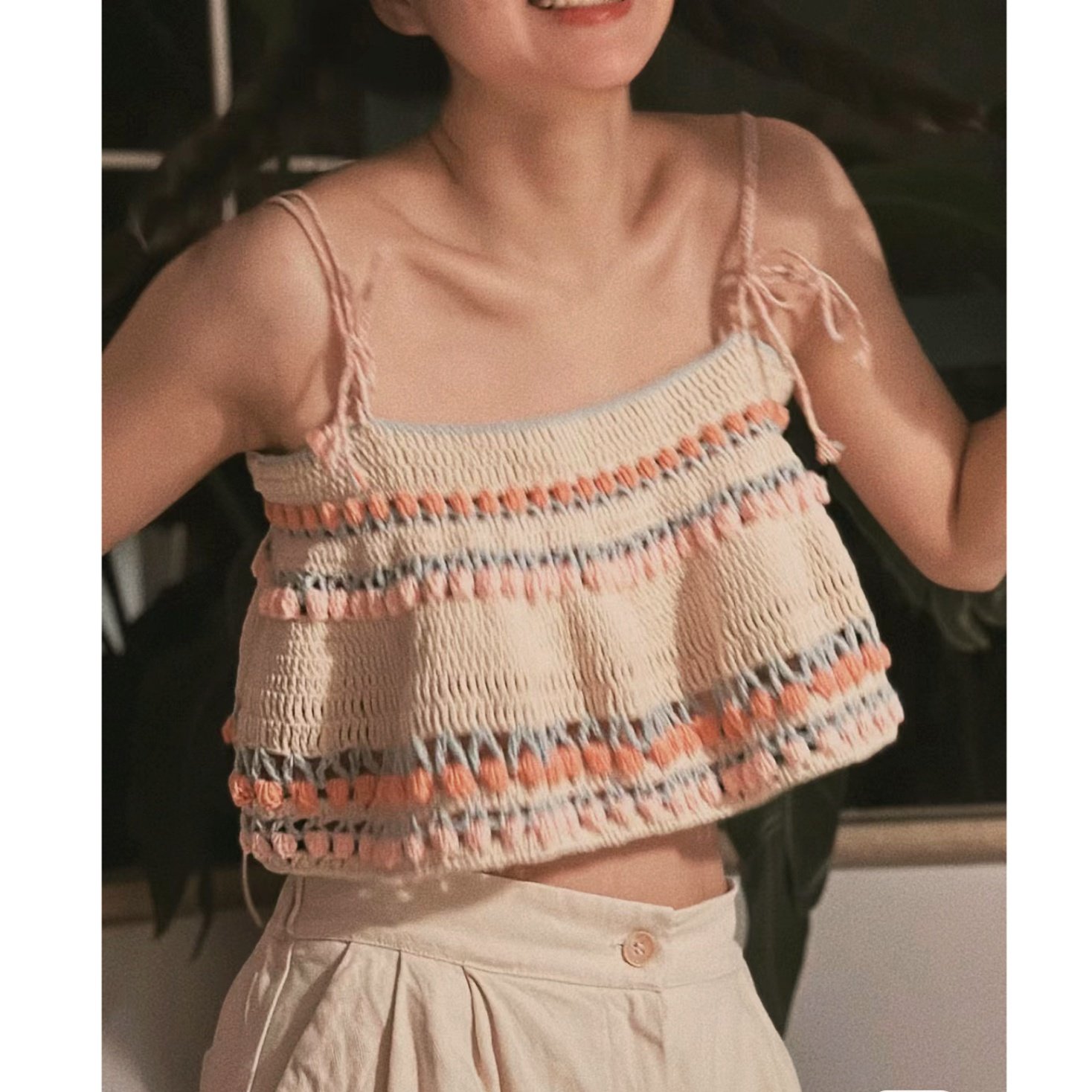 手工编织蝴蝶吊带爱心背心镂空抹胸diy材料包毛线钩送女朋友闺蜜,服饰配件/皮带/帽子/围巾,DIY编织材料包,淘宝优惠券,粉丝福利购,淘宝优惠卷