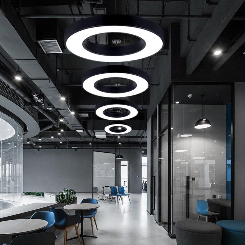LED圆形圆环吊灯健身房超市店铺大堂前台走廊工业风圆圈环形灯具