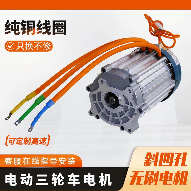 电动三轮车无刷永磁电机18齿斜四孔高速直流大功率60V72V3000W