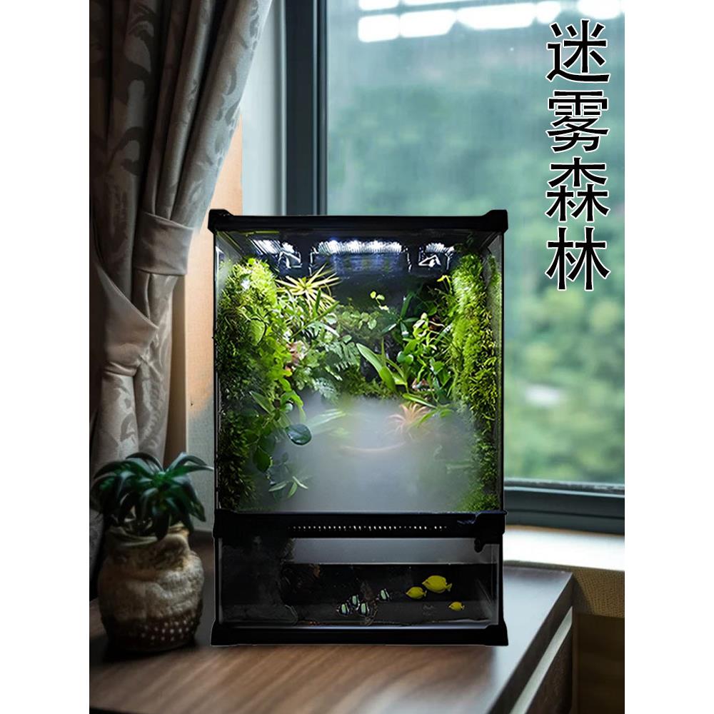 热带雨林生态缸植物造景全套喷淋系统桌面微景观迷雾森林成品摆件