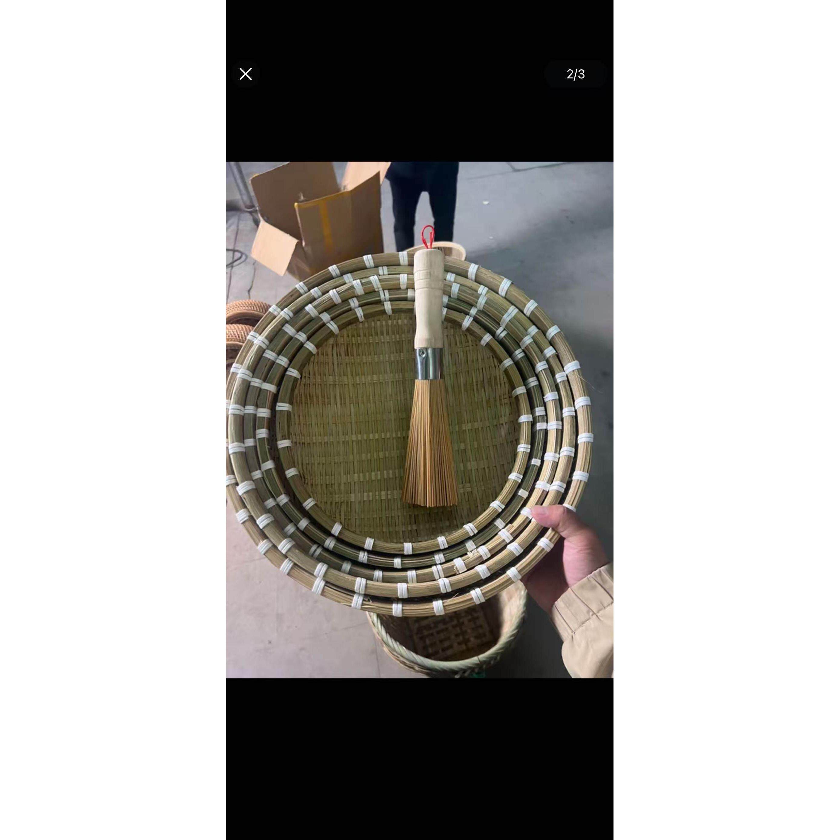 手工竹编簸箕馒头筐竹制品篮子洗菜沥水淘米篮水果收纳篮道具竹筐