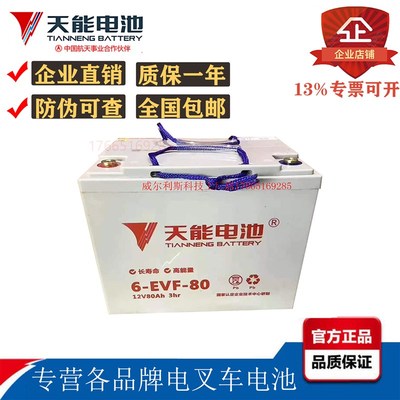 天能6-EVF-80-83 12V80AH GFM85中力小金刚 电动叉车 堆高车电池