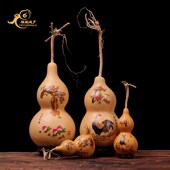 天然葫芦手工烙画图案十二生肖大葫芦摆件小绘画雕刻客厅文玩摆件