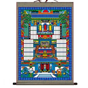 不褪色布供奉老祖宗家谱族谱挂画卷轴祖先家堂轴子宗谱祠堂世系图