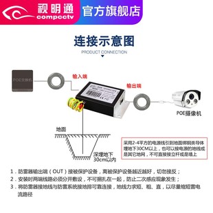 视明通 POE网络防雷器保护器网线监控RJ45避雷器摄像机防雷器