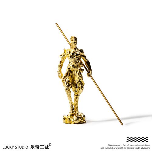 金色地狱火孙悟空 桌面摆件斗战胜佛铜雕工艺品齐天大圣送朋友