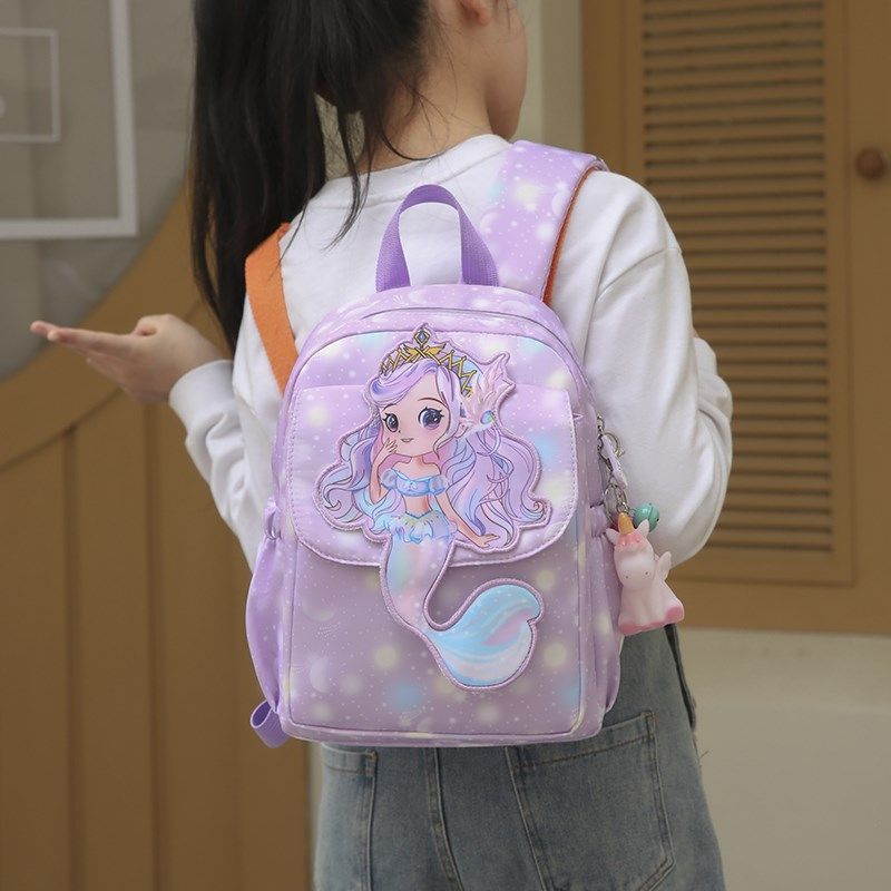 幼儿园书包女孩小中大班女童美人鱼2024新款女宝宝公主儿童背包男