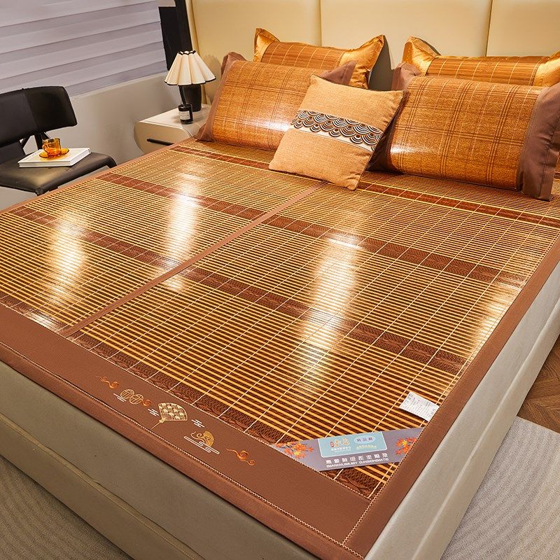 夏季凉席水磨碳化竹席冰丝席学生宿舍卧室可折叠空调席双面席子,床上用品,竹席,淘宝优惠券,粉丝福利购,淘宝优惠卷