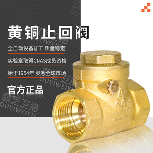 埃美柯429A黄铜止回阀卧式 防反水家用工程水管止逆阀 止逆阀直通式