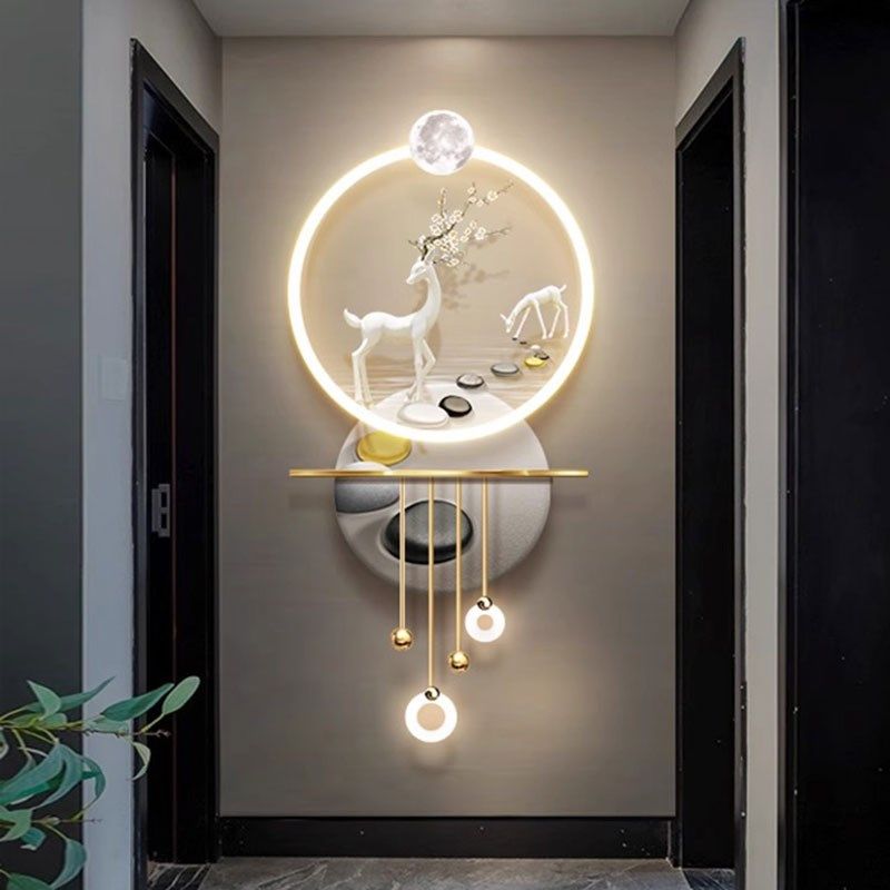 壁灯画玄关高端装饰画LED入户进门客厅挂画走廊过道立体带灯鹿画,家居饰品,氛围画/灯画,淘宝优惠券,粉丝福利购,淘宝优惠卷