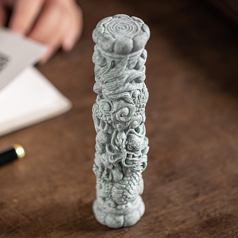 创意莲花台小盘龙柱茶宠茶玩摆件国潮精品鱼缸造景客厅桌面装饰品,家居饰品,装饰摆件,淘宝优惠券,粉丝福利购,淘宝优惠卷