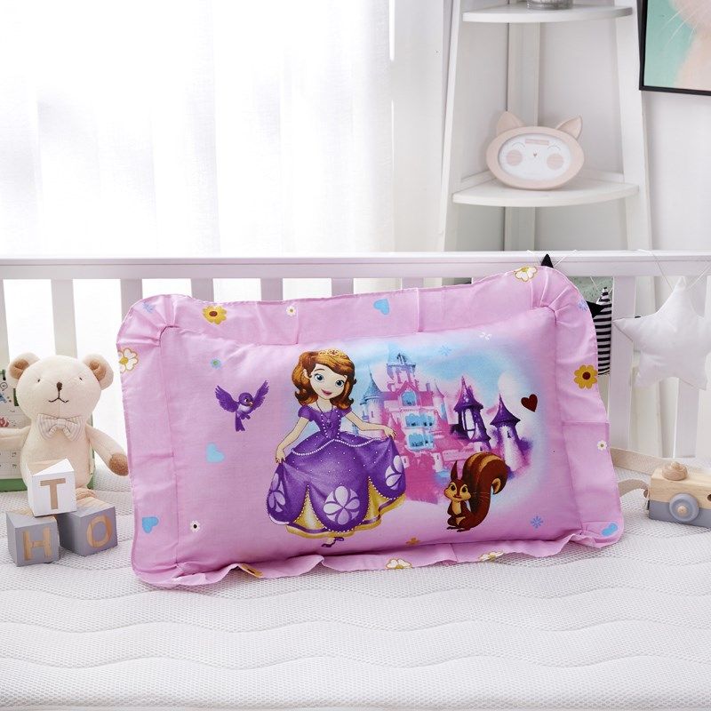 全棉女童公主花边宝宝新生儿枕套儿童枕头女孩幼儿园专用四季通用