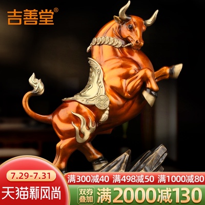 铜牛摆件招财抬头旺市牛转乾坤生肖开业礼品办公室牛气冲天工艺品
