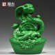 绿色木雕蛇摆件实木十二生肖木制蛇眼镜蛇家居客厅装 饰红木工艺品