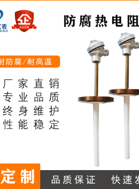 防腐热电阻 WZPF-430 耐酸碱Pt100温度传感器 烧结四氟热电阻