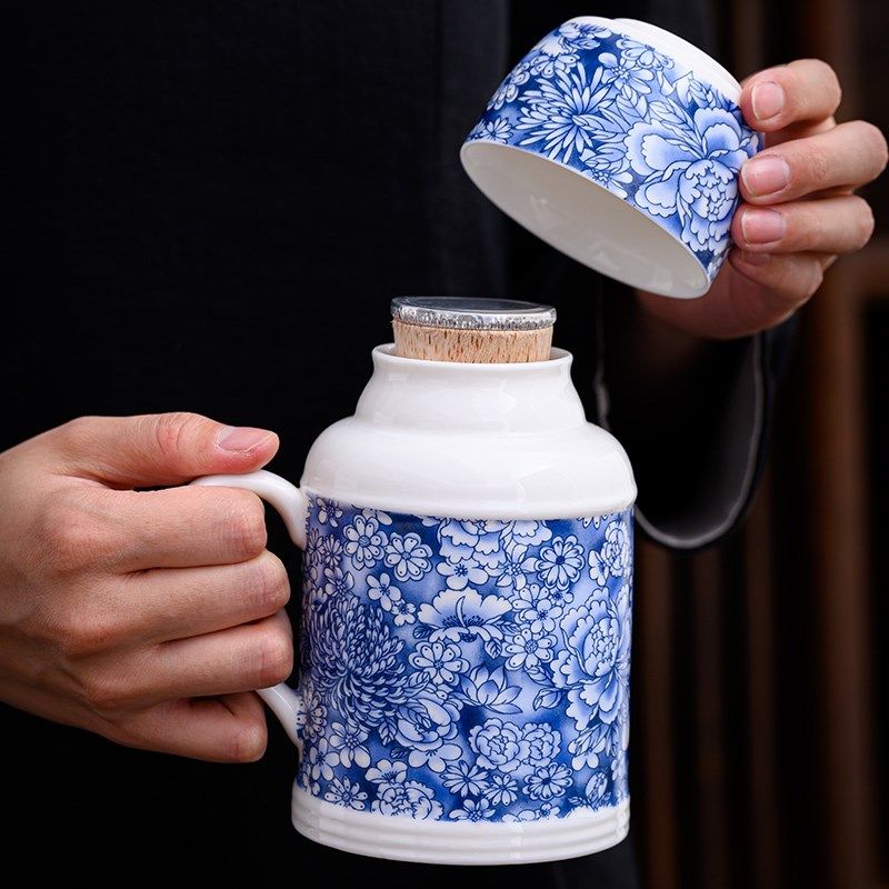 羊脂玉青花小暖壶功夫茶具大容量陶瓷中式泡茶壶焖茶壶单壶保温瓶,餐饮具,冷水壶,淘宝优惠券,粉丝福利购,淘宝优惠卷