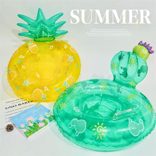 宝宝游泳圈儿童坐圈女童腋下圈防侧翻加厚救生圈水果辅助游泳装备