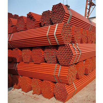 工地48架子管 1.5寸焊管 架子管6米 建筑脚手架钢管 红白漆护栏管