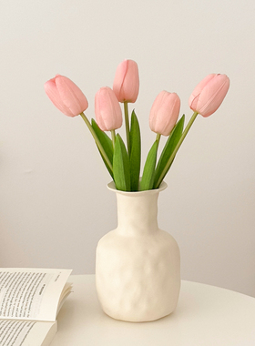 高档郁金香假花仿真花摆设装饰花卉餐桌花摆花电视柜装饰花艺摆件