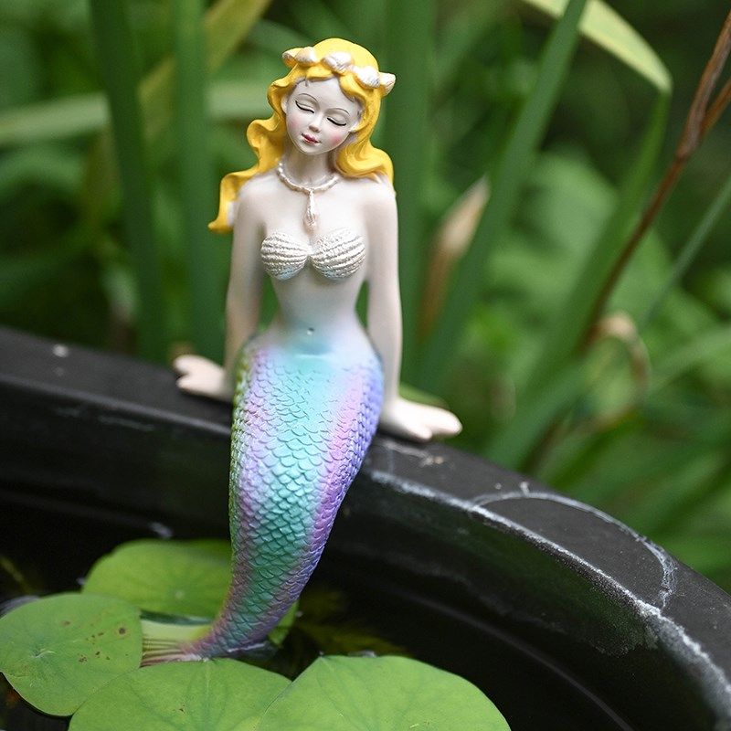 鱼缸造景美人鱼花园露台庭院装饰桌面家居树脂摆件水池阳台布置品,家居饰品,户外/庭院摆件,淘宝优惠券,粉丝福利购,淘宝优惠卷