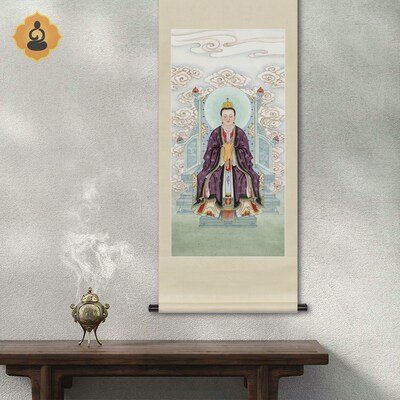 工笔人物国画紫虚元君南岳魏夫人画像玄关书房办公室中式装饰挂画